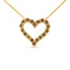 14K Yellow Gold Plated Silver 1.0 Ctw Champagne Diamond Heart Pendant Necklace - 3 of 4