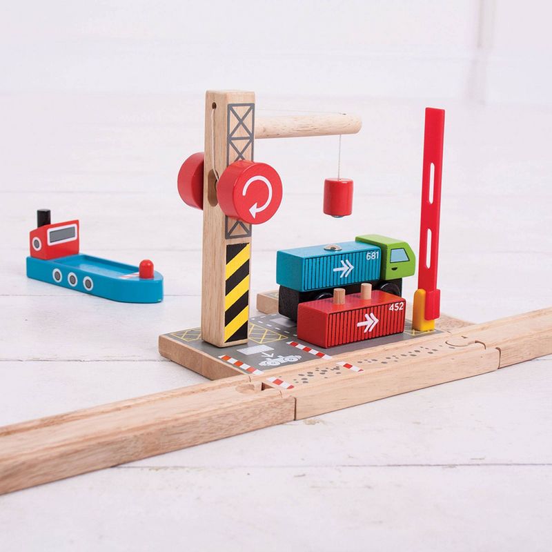 Bigjigs Rail Container Shipping Yard Wooden Railway Train Set Accessory, 3 of 8