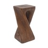 Lyngins Twisted Spiral Patio End Tables, MGO Accent Table, Wood-Look Outdoor End Table for Patio or Indoor Use, Outdoor Side Table - 4 of 4