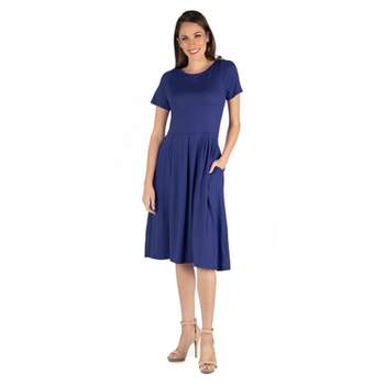 24seven Comfort Apparel Scoop Neck A Line Dress With Keyhole Detail ...