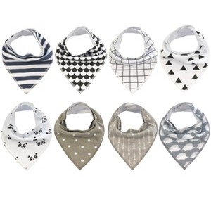 Wrapables Baby Bandana Drool Bibs, Super Soft and Absorbent Bibs for Drooling and Teething (Set 8) - 1 of 4