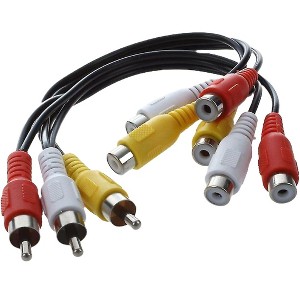 Sanoxy 3 RCA Male Jack To 6 RCA Female Splitter Audio Video AV TV DVD Adapter Cable - 1 of 4