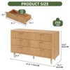 Modern 6 Drawer Dresser with Waveform Fluted Panel Wider Closet Dressers Chest of Drawers Wood Storage Dresser Organizer for Living Rooms - 3 of 4