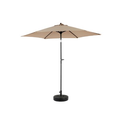 Anybear 9FT Outdoor Patio Umbrella with Push Button Tilt and Crank, Market Umbrella with 6 Sturdy Ribs, Base Not Included