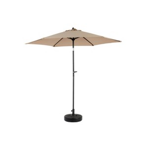 Anybear 9FT Outdoor Patio Umbrella with Push Button Tilt and Crank, Market Umbrella with 6 Sturdy Ribs, Base Not Included - 1 of 4