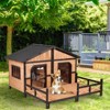 Large Solid Wood Dog House, 39.25" H x 63.5" W x 59" D ¨C Spacious Outdoor/Indoor Shelter for Medium Dogs (20¨C50 lbs) - 3 of 4