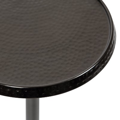 Sanzo Pewter Handcrafted Metal Pedestal Side Table