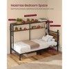 Twin Metal Bed Frame with Headboard, Built-in Bookshelf, LED Lights & Charging Station, Multifunctional Storage Design, No Box Spring Needed - 3 of 4