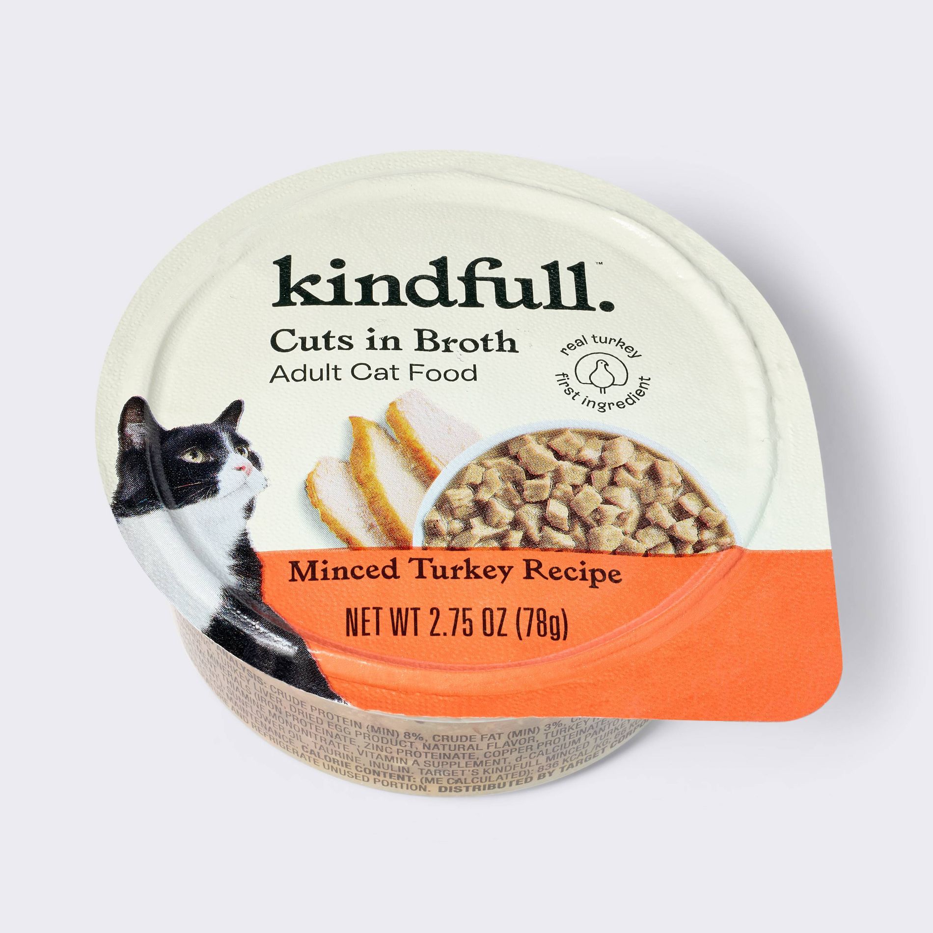 Minced Turkey Recipe Cuts in Broth Wet Cat Food - Kindfull™ 2.75oz