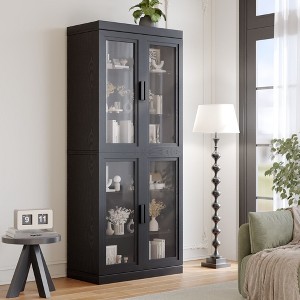 Glass Storage Cabinet. The Cabinet Body And Door Provide Double Storage Space. The Food-grade Tempered Glass Is Moisture-proof And Scratch-resistant. - 1 of 4