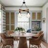 BAOURE 4 Light Farmhouse Chandelier 22.83in Rustic Pendant Light Fixture with Seeded Glass Shades, Wood Chandeliers for Dining Room Kitchen Island - 3 of 4