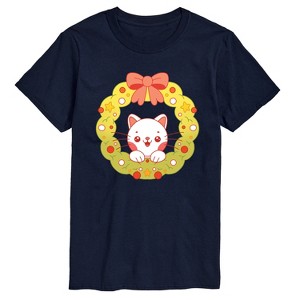 Men's - Instant Message - Chibi Cat Wreath Short Sleeve Graphic T-Shirt - 1 of 4