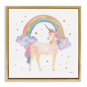 Stupell Industries Kids Nursery Unicorn Watercolor, 25" x 25" - 1 of 4