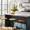 Metal Base Counter Height Barstools with Wood Seat Brown - Threshold™ designed with Studio McGee: Saddle, Flared Legs, No Assembly - 2 of 4