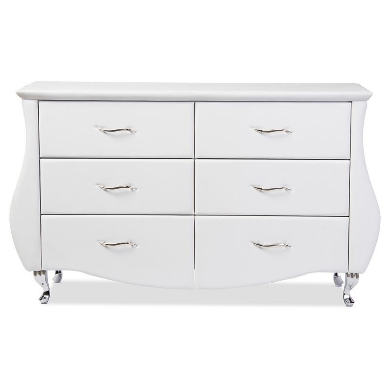 Enzo Modern and Contemporary Faux Leather 6 Drawer Dresser - Baxton Studio, 3 of 6