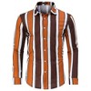Men's Casual Striped Button Down Shirts Stretch Long Sleeve Vacation Beach Shirts - 3 of 4