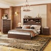 Traditional 4-Piece Queen Bed Set with USB Charging Headboard, 2 Nightstands and 5-Drawer Dresser for Master Bedroom-Cuddlewood - 2 of 4