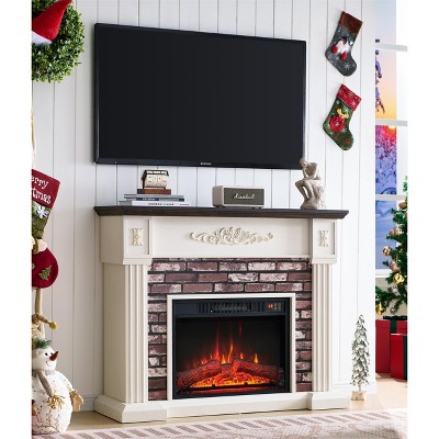Mastgoal 43" Freestanding Electric Fireplace TV Stand Adjustable Flame & Remote, Heater for Living Room