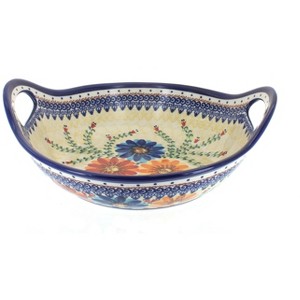 Blue Rose Polish Pottery 79 Vena Deep Bowl with Handles - 1 of 1