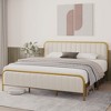 Velvet Upholstered Bed Frame with Headboard - 3 of 4