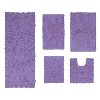 Bell Flower Collection Tufted Bath Rugs, Extra Soft and Absorbent, Non-Slip Bath Mats, Machine Washable Bathroom Mats, 5 Pcs Set with Runner, Purple - 2 of 4
