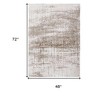 Gray and Beige Abstract Non Skid Area Rug - 3 of 4