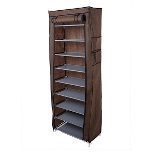 Shoe Storage Organizer 10-Tier - Large Capacity Shoe Rack with Dust-Proof Cover, Holds 40 Pairs, Space-Saving Design - 1 of 4