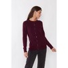 JENNIE LIU Women's 100% Cashmere Button Front Long Sleeve Crewneck Cardigan Sweater - 3 of 3