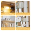 Wooakway 71"H Antique White Wood Lighted Glass Display Cabinet with Bulb Included for Living Room Kitchen Pantry - 4 of 4