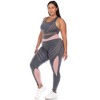 Plus Size Cut Out Back Mesh Sports Bra & Leggings Set - White Mark - 2 of 4