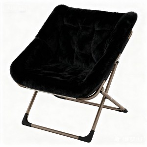 Comfy Saucer Chair, Soft Faux Fur Oversized Folding Accent Chair, Lounge Lazy Chair for Kids Teens Adults, Bedroom, Living Room, Dorm , X-Large - 1 of 3