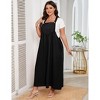 Jumper Dress for Women Loose Version Baggy Style Maxi Length Adjustable Straps Wide Hemline - 4 of 4