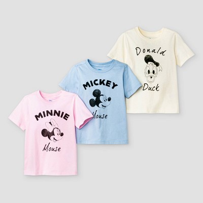 Toddler 3pk Mickey Mouse & Friends Short Sleeve T-Shirt