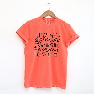 Simply Sage Market Women's Life Is Better In The Garden Short Sleeve Garment Dyed Tee - 1 of 4