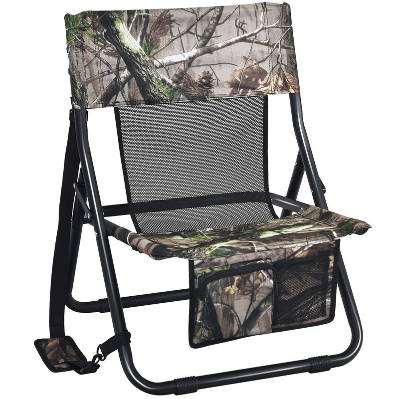 Costway Folding Hunting Chair Portable Outdoor Camping Woodland Camouflage Hunting Seat, 1 of 10