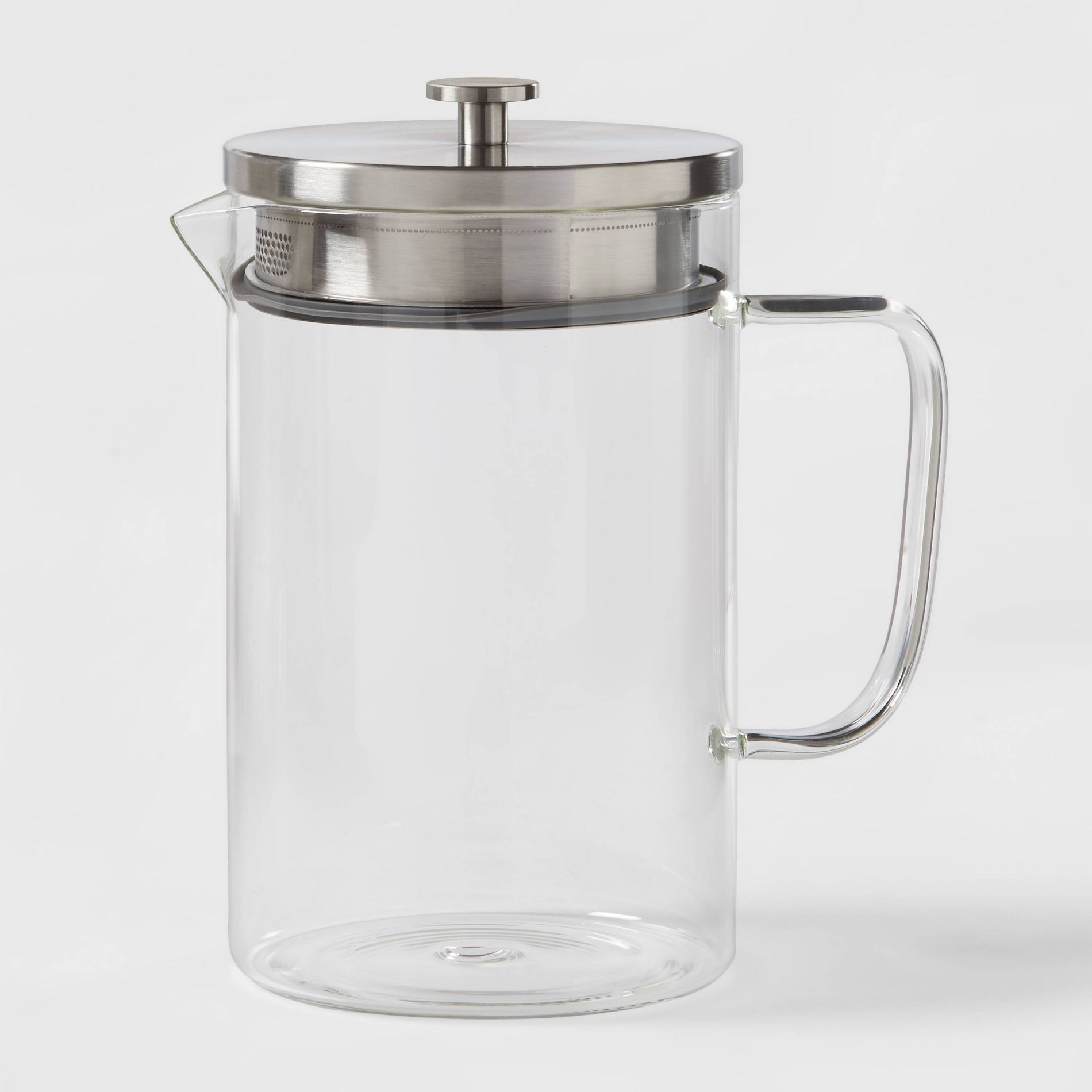 67oz Glass Pitcher with Stainless Steel Lid - Threshold™: Dishwasher-Safe Drink Server for Hot or Cold Beverages