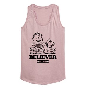 Women's - Peanuts - The Great Pumpkin Believer Graphic Racerback Tank - 1 of 4