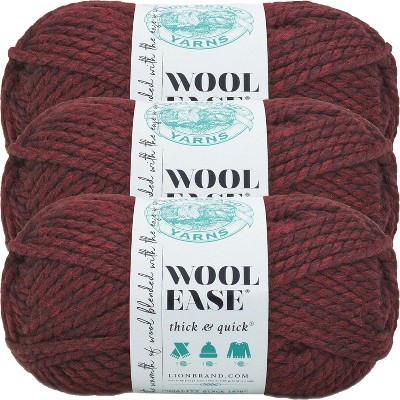 (3 Pack) Lion Brand Wool-ease Thick & Quick Yarn - Claret : Target