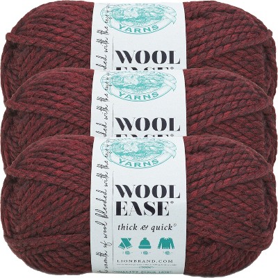 (3 Pack) Lion Brand Wool-Ease Thick & Quick Yarn - Claret