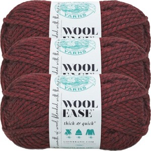 (3 Pack) Lion Brand Wool-Ease Thick & Quick Yarn - Claret - 1 of 3