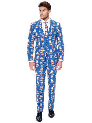 OppoSuits Men's Suit - Fancy Fish - Blue - Size: US 52