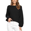 Imily Bela Women's Fall/Winter Crewneck Casual Puff Sleeve Knit Pullover Ribbed Oversized Loose Sweater Tops - 4 of 4