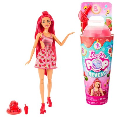 Barbie Pop Reveal Fruit Series Strawberry Lemonade Doll, 8 Surprises  Include Pet, Slime, Scent & Color Change : Target