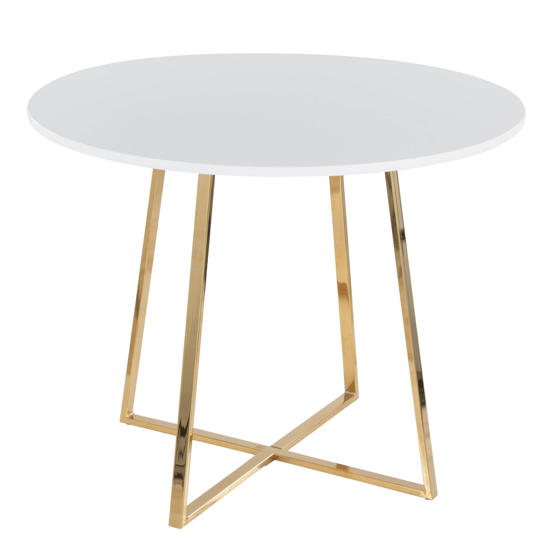 LumiSource Cosmo MDF Dining Table Gold/White