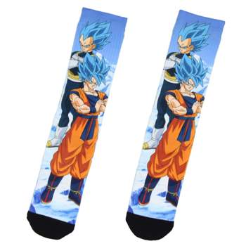 Dragon Ball Z Goku And Vegeta Super Saiyan Sublimated Men's Crew Socks 1 Pair Multicoloured