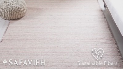 Light Pink Handmade Wool Flat Weave Area Rug, 4' x 6'