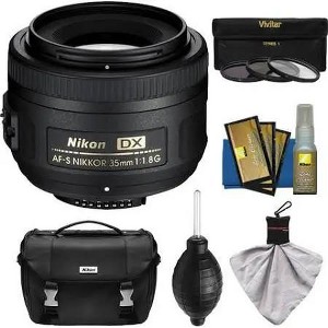 Nikon AF-S DX NIKKOR 35mm f/1.8G Lens - Nikon Case - 3 UV/CPL/ND8 Filters - Kit - 1 of 4