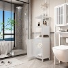 NicBex 52" Bamboo Bathroom Storage Cabinet,Multifunctional Freestanding Cabinet with 2 Shelves&1 Dor Cabinet,Bathroom&Kitchen Organizer - 3 of 4