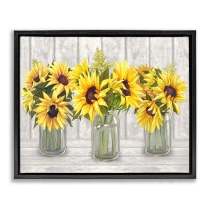 Stupell Industries Three Sunflower Bouquets Country Planks Still Life, 17" x 21" - 1 of 4