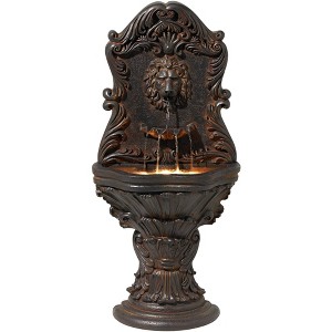 Royal Lion Acanthus 50" High Large Italian Indoor Outdoor Decor Faux Stone Floor Fountain with Light LED Outside Garden Patio - 1 of 4
